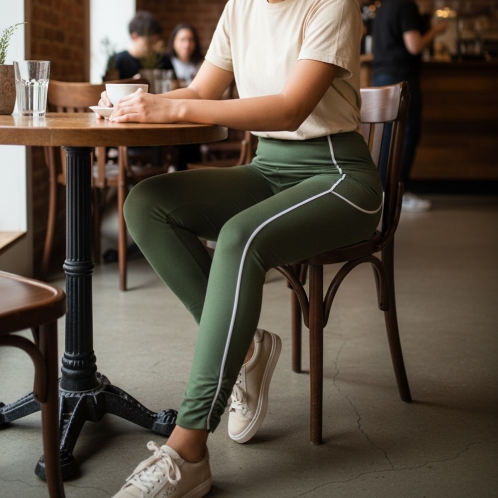 Free People Olive Green High-Waisted Leggings - Picture 15 of 15